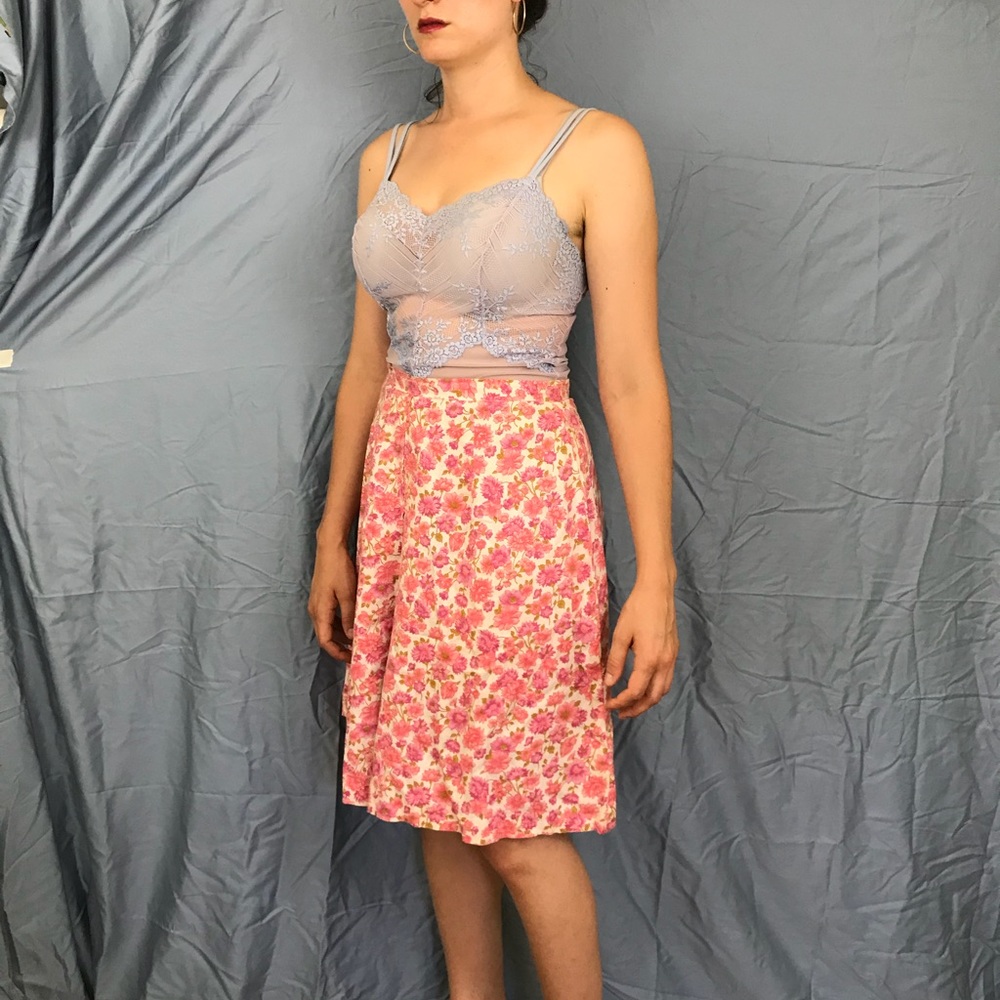 Vintage Pink Floral Gaucho Shorts